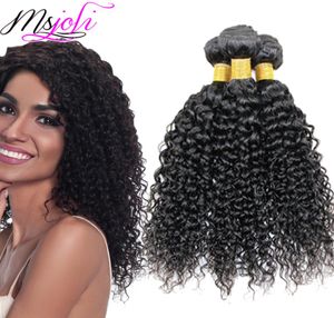 9a Kinky Curly Weave Brazilian Human Hair未処理のバージンヘアエクステンション3バンドル