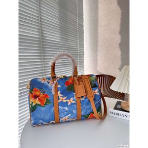 Borse di lusso da uomo Duffel blu graffiti borse per vacanze a quadri manteni 40 45 50 totes spalla bagagli aeroporto di viaggio di viaggio femminile da donna fitness