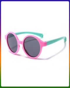 Гибкие поляризованные детские солнцезащитные очки круглые красочные детские детские малышки солнце