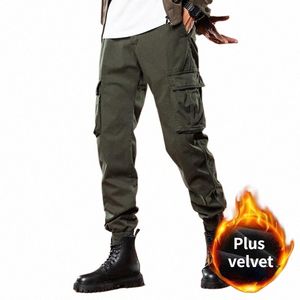 winter Men's Cargo Pants Double Layer Fleece Warm Thick Military Camoue Tactical Cott Lg Trousers Men Baggy Casual Pants H6g7#