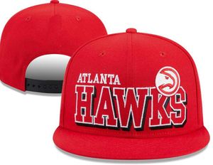 Atlanta''Hawks''Ball Caps2023-24ユニセックスラグジュアリーファッションコットンチャンピオン野球帽スナップバックハット男性女性サンハット刺繍春夏キャップ卸売a0