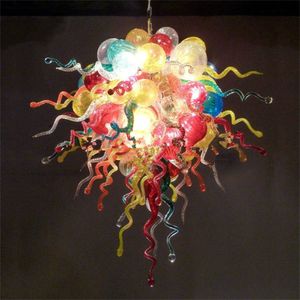 Bolha colorida luminárias modernas Murano 100% mão soprada candelabro de vidro iluminação sala de estar decoração 24 por 32 polegadas