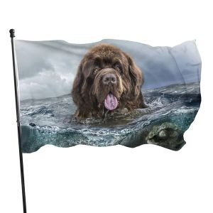 Aksesuarlar Newfoundland Su Kurtarma Köpekleri Köpek Aşıkları İçin Sevimli Köpek Anıt Hediyeleri Pirinç Düğmesi Dış Mekan Dekorasyonu ile Polyester