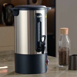 LDSHOUSE 50 Cup Professional Brew Coffee Urn, Stainless Steel Hot Beverage Dispenser Home/commercial Use - for Party, Office, Wedding, Sier