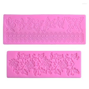 Baking Moulds DIY Craft 1Pcs Reusable Silicone Mould Cake Edge Decor Multipurpose Kitchen Supplies Clays Making Ribbon Mold Flower Pattern