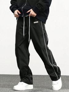 Casual Cotton Cargo Pants for Men Mens Loose with Side Pockets Long Trousers Street Everyday Jogger Out 240320