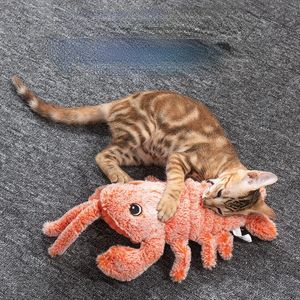 Cat Dog Electric Jumping Shrimp Toys Stuffed Interactive Pet Toy Simulation Lobster Interattivi Rellenos Interactivos 240314