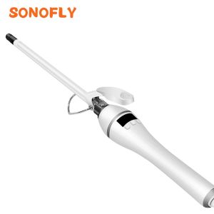 Irons SONOFLY Profession 9mm Slim Hair Curler Unisex Small Diameter Curling Iron Pear Flower LCD Display Salon Styling Tools XN188