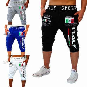 men's Drawstring Print Letter Sports Outdoor Athletic Shorts Sweat Shorts Capri Pants Weekend Streetwear Stylish Sweatpants Male 17N1#