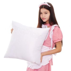 Pillow Case Wholesale White Sublimation Heat Printing Blank Ers Without Insert Bolster 40X40Cm 45X45Cm Diy Plillow Drop Delivery Home Dhzz0