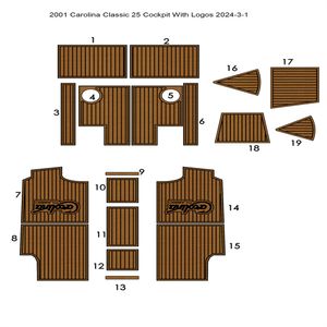 2001 Carolina Classic 25 Cockpit Pad Boat EVA Foam Faux Teak Deck Floor Mat SeaDek Marine Mat Gatorstep Style Self Adhesive