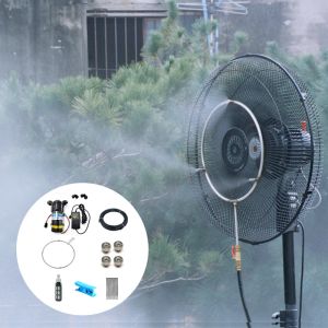 Sprayers Stainless Steel Misting Fan Ring Kit 4Nozzles with DC 24V Electric Diaphragm Pump for Misting Cooling System Water Swimming Pool