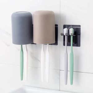 Becher Kreative Zahnbürste Halter Einfache Wasser Tasse Zahnbürste Lagerung Halter Wand Badezimmer Bürsten Tassen Rack Badezimmer Produkte