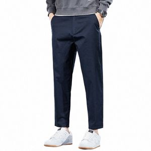 Męskie spodnie Cott Casual Elaste Męskie spodnie Man Lg prosta wysokiej jakości 4 kolory Plus Size Pant Suit 42 44 46 CY6238 E9AW#