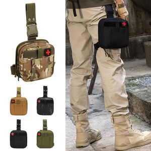 Bolsas Tactical Drog Leg Medical Bag Camping ao ar livre Caçar Surviaval Primeiros socorros da cintura Bag Militar EDC Pack Molle Portable Medical Kit