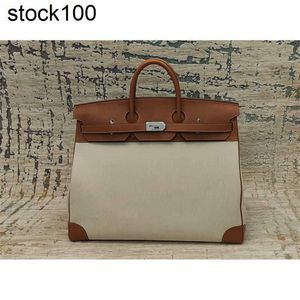 Borsa Hac di lusso grande 50 cm Borsa da uomo Designer per uomo Borsa di qualità completamente fatta a mano Toppest in pelle + tela Linea di cera Cuciture all'ingrosso Bk Vera pelle JMO1