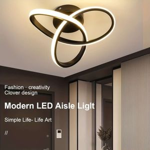 1pc 3000K/4000K/6000K moderna semplice plafoniera, camera da letto soggiorno corridoio corridoio cucina ristorante balcone luce a LED (nero AC85-265V) ampia tensione