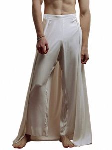 stylish Men's Wide Leg See Through Mesh Trousers Hot Sale Solid All-match Simple Male Comfortable Lg Pants S-5XL INCERUN 2023 83Wc#