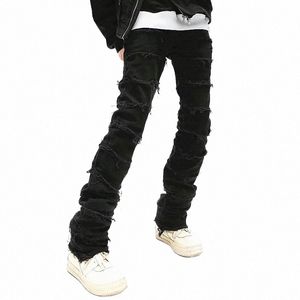 2023 Grunge vestiti Y2K Streetwear nero sottile impilati jeans pantaloni per gli uomini Kanye Hip Hop donne nuovi pantaloni Lg Vetements Homme u2hz #