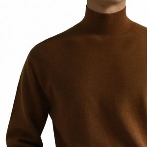 turtleneck Knitted Sweater Men Korean Sleeved Tight Warm Sweater Men's Simple Solid Slim Stretch Sweater Men 2022 Q5nf#