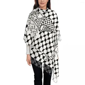 Scarves Palestine Arabic Kufiya Shawls Wraps For Women Winter Warm Long Soft Scarf Palestinian Map Pattern Pashmina Shawl