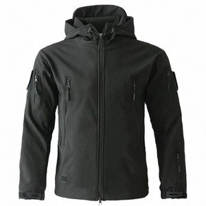 IX7 MENS TAKTICAL TOWNIKA KURSZYKI SKARNE SKARNE Miękki ubrania z krawędzi Windbreaker Flight Pilot Hood Wojskowy Polar Kurtka V6PK#