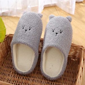 Slippers Slippers Tick Sole Cartoon Linen Female Cute Bow Anti-Slip Sweat ome Sandals Four Seasons Family Coon Slipper For Girls H240326ZJYG