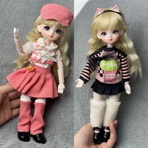 Handmade DIY 30cm Doll 16 BJD Full Set Open Head Sweet Princess with 3 Pair of Eyes Children and Girls Toy Gift 240313