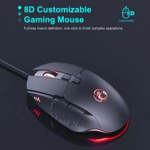 Mice IMICE T91 Gaming Mouse Adjustable DPI Compatible ABS Computer Mouse with Fire Button Design for Office