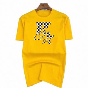 2023 Herr- och kvinnors nya stjärna K Top Basic Cott T-shirt Summer Round Neck Fible Casual SHORT ärm M2J8#