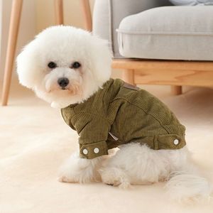 Hundkläderrock med knapp, vinter varma husdjurskläder, små medelkatter hunddräkt