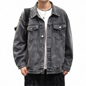 dżinsowa kurtka mężczyzna fi dziura retro motorcile podstawowy płaszcz męski streetwear bomber kurtka dżinsowa kurtka kowbojska kurtka męska