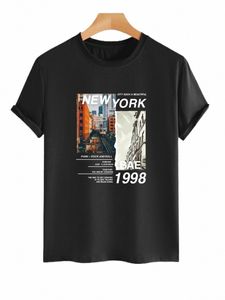 "new York Bae 1998" Print T-Shirt for Men's Casual Crew Neck Short-Sleeve Fi Summer T-Shirts Tops, Regular and Oversize Tee 56LN#