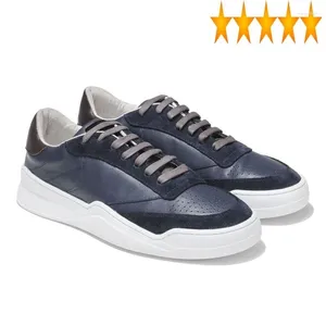 Casual Shoes 2024 Summer Match Color äkta läder Andningsfulla man Fodon koreanska spetsar upp Harajuku Sapatillas Hombre