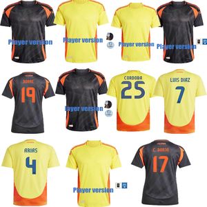 24/25 Colombia player version soccer jerseys Colombia Classic Football Blue Black football shirt jerseys National Team Uniform Copa America football jersey CUEVAS