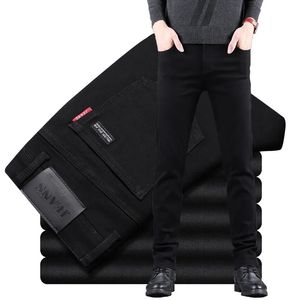 Klassische Business Casual Jeans Männer Mode schwarz Slim Stretch Denim Hosen Männliche hochwertige Luxus Hosen Männer Kleidung 240312