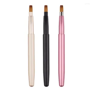 Makeup Brushes Travel Retractable Lip Brush Applicators Flat For Lipstick Gloss Creams Portable With Professional Tool