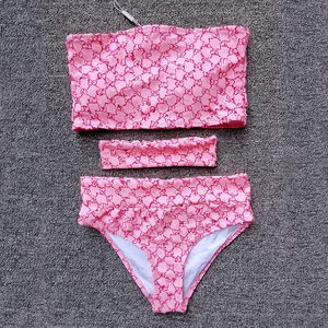 Letnia wysokiej klasy litera luksusowa bikini seksowna damska projektantka strojów kąpielowych mody trzyczęściowy zestaw bikini