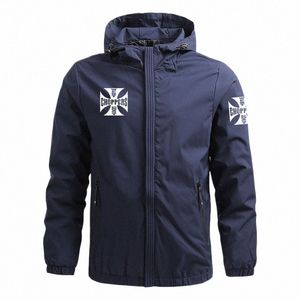 Outdoor-Wanderjacken winddichter Mantel Herren West Coast Logo-Druck Wind- und wasserdichte Softshell Shark Skin Herren Bomberjacke Z7Rw #