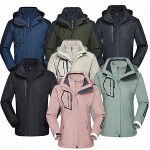 giacche da sci 3 in 1 uomo donna inverno caldo giacca da sci con cappuccio antivento impermeabile resistente all'usura cappotto da arrampicata all'aperto c8E3 #