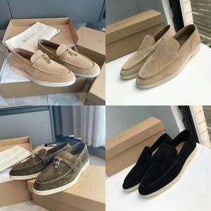 Tasarımcı Loro Erkekler Sıradan Ayakkabı Loafers Elbise Ayakkabı Deri Oxfords Yürüyüş Konfor Loafer Slip Yaz Takılar Loafers Yürüyüş Piyanos Kauçuk taban Daireler Hızlı Nakliye