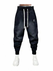 Homens Harem Jeans Japonês Harajuku Marca de Luxo Baggy Hip Hop Streetwear Novo em Popular Preto Coreano Calças de Rua m1In #