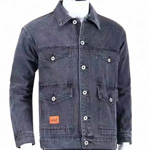 Denim Jacken Mann Cargo Jeans Mantel für Männer Japanische Grau Mantel Winter 2023 Lxury Hohe Qualität Günstige Preis Stilvolle Board G D8GN #