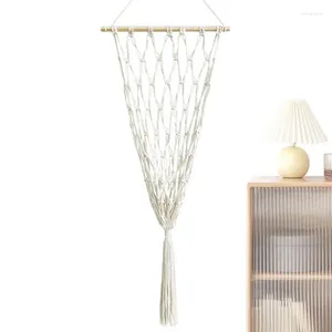 Sacos de armazenamento Boho Plush Macrame Wall Hang Net Toy Organizadores Berçário Decoração Sala de estar Organizador