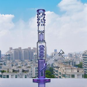 Straight Tube Glass Bong Hookahs Spiral Water Pipes Recycler Oil Dab Rig Thick Smoking Bongs Bubbler