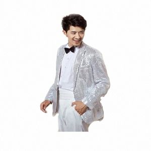 men sequined evening dr stage performance clothing jacket singers dance sequined suit jacket S9rU#