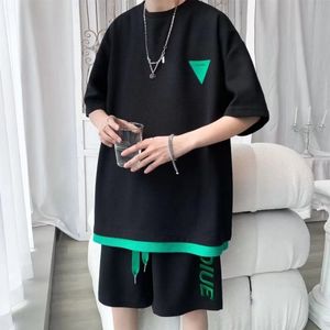 Men'S T-Shirts Mens 2023 New Summer Fashion Handsome Short Sleeved Shorts Tshirt Men Beach Sets Streetwear Tracksuit Sportswear Drop D Otxs1