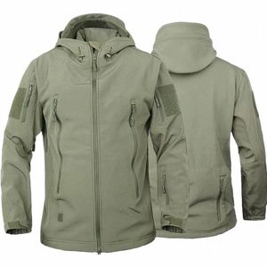 Mäns utomhus militärjackor Huven Bomberrockar Shark Skin Soft Shell Waterproof Tactical Windbreaker Army Combat Jacket L9SU#