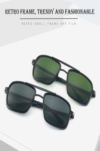Kwadratowe okulary przeciwsłoneczne Klasyczne markę marki Model Szklane soczewki Man Man de Sol z skórzanymi opakowaniami skrzynkami A2255036