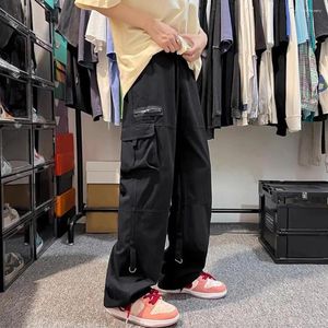 Männer Hosen Jogginghose Vintage Lose Cargo Mit Elastischer Taille Multi Taschen Weiche Atmungsaktive Stoff Streetwear Hip Hop Für Täglich